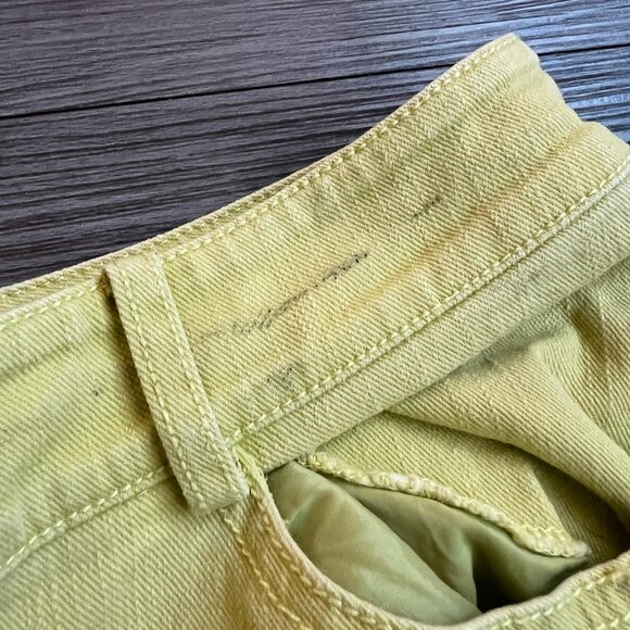 Vtg St. John Sport Chartreuse Trousers Straight Leg Mid Rise Jeans Size 0 - Picture 4 of 7